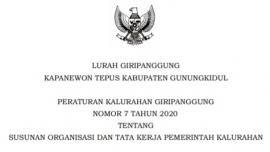 Peraturan Kalurahan Giripanggung Nomor 7 Tahun 2020